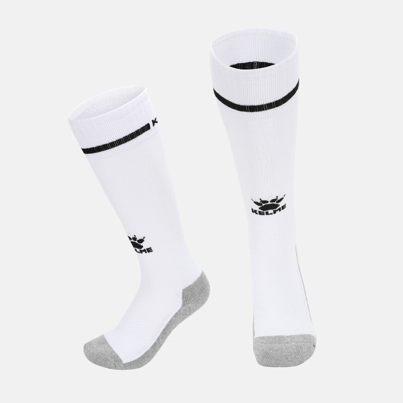 KELME-calcetines de fútbol para niños, medias deportivas transpirables por encima de la rodilla, para competición, entrenamiento, baloncesto, 8101WZ3001: White Socks