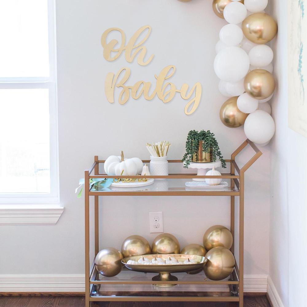Wallsticker oh baby it& #39 ;sa dreng pige baby shower dekoration 1st fødselsdagsfest indretning børn babyshower køn afslører dekoration