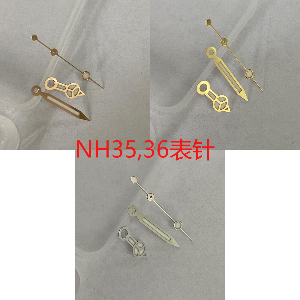 Horloge Accessoires Zilver/Goud/Rose Gouden Horloge Handen Blauw Lichtgevende Geschikt Voor Japan NH35,NH36 Beweging JK434