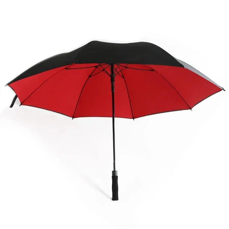 185 cm großer Golf-Regenschirm für Männer, manuell, langer Griff, beständig, UV-Schutz, Sonnenschirm, Schatten, Reise-Strandschirm, winddicht, stark: Lila