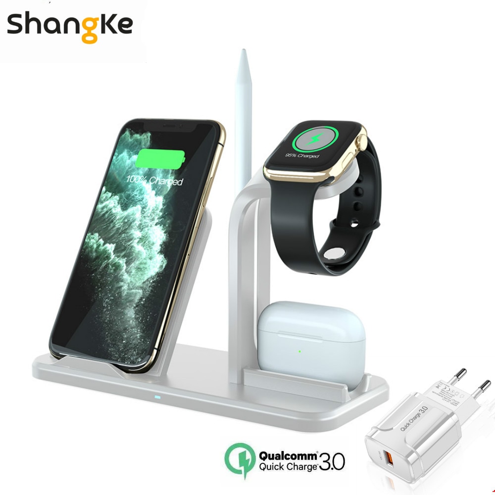 3- i -1 trådløs opladerstander til airpods pro apple watch ladedockingstation til apple watch series 5/4/3/2 iphone 11 x xs  xr 8