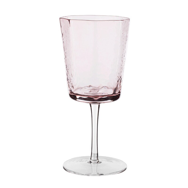 2Pcs Wedding Champagne Glasses Crystal Wine Glasses Hammer Pattern Cups Red Wine Diamond Brandy Wedding Luxury Drinkware: Pink260ml