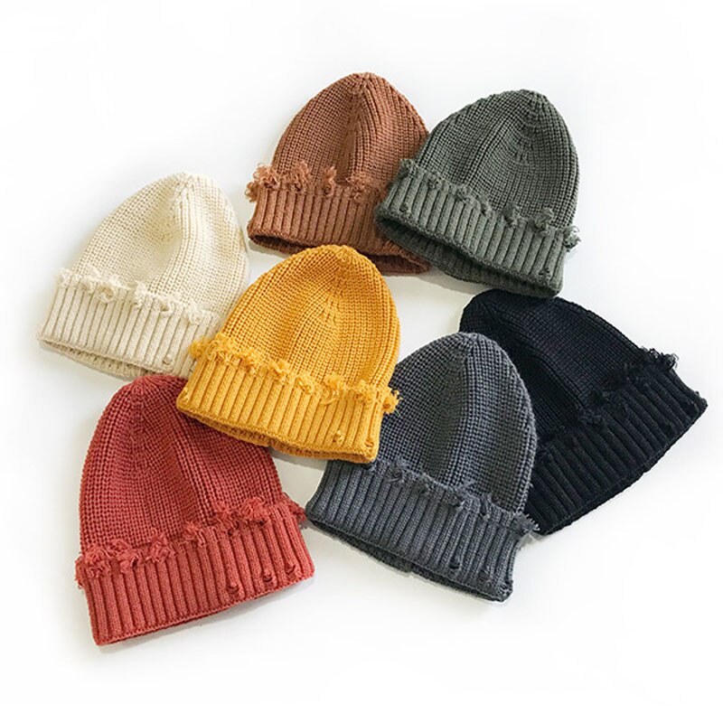 Gat bedelaar gebreide muts retro winter herfst dames heren pet mutsen effen kleur persoonlijkheid unisex mutsen eenvoudig warm gorras