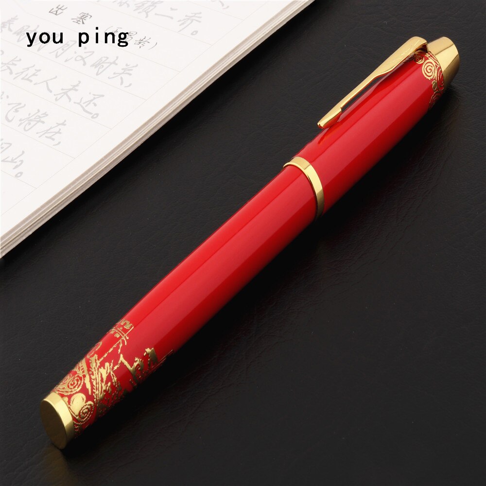 Luxury pen 032 Red Golden Great Wall pattern Business office Rollerball Pen School student stationery