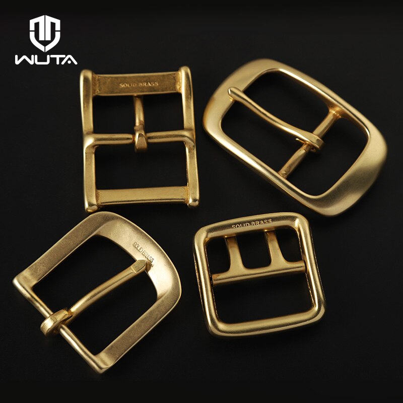 WUTA Solid Brass Belt Buckle Pure Copper Women Men&#39;s Pin Buckle Manual DIY Leather Craft Hardware-Various Size