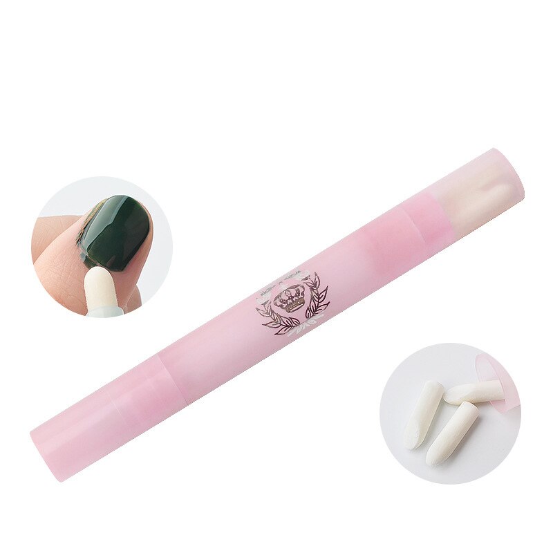 4 farver gel neglelakfjerner blyant med 3 spids lak fjern pen polish korrektor penne rengøring viskelæder uv manicure værktøj: Lyserød