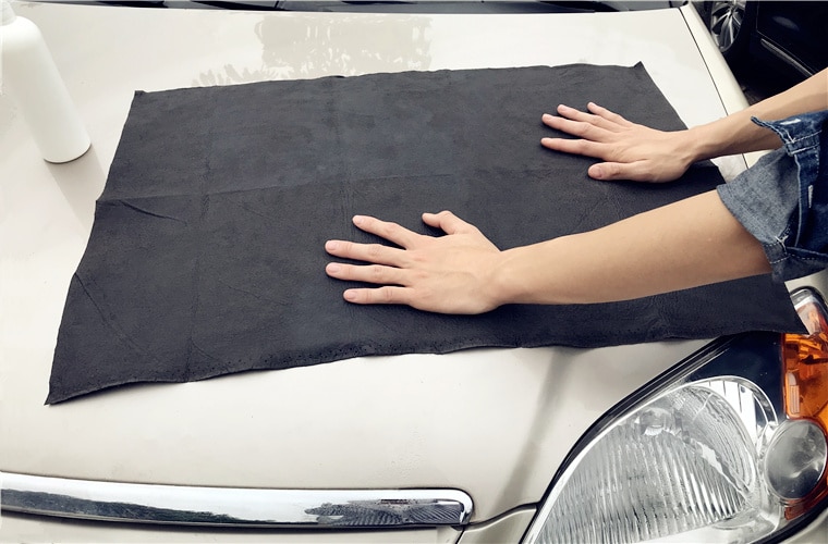 50 x 80cm ultrastørrelse bilglasmaling sydkorea håndklæde kunstig ruskindskind sort pu klud mikrofiber tørretøj