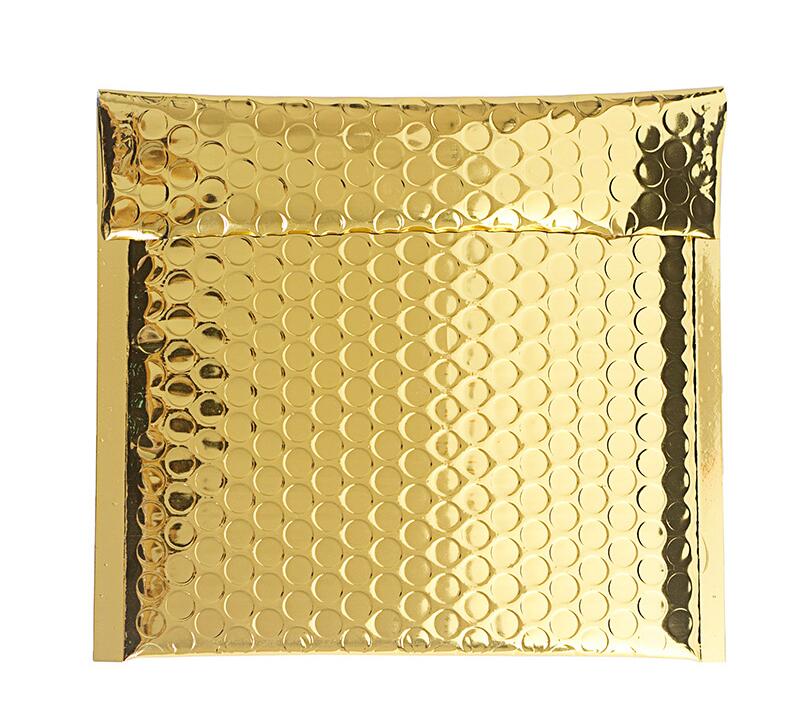 50 Pcs Verpakking Bubble Mailers Zwart Papier Gevoerde Enveloppen Bag Bubble Mailing Envelop Tas 15*13 Cm + 4 Cm: gold