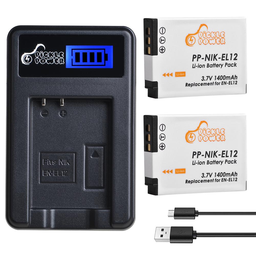 EN-EL12 Bateria do Nikon CoolPix S610 S610c S620 S630 S710 S1000pj P300 P310 P330 S6200 S6300 S9400, Ładowarka do ENEL12: Niebieski