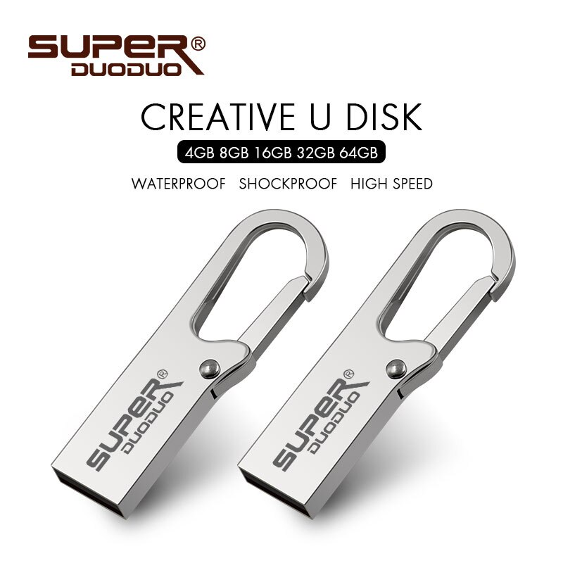 Ad alta Velocità USB veloce unità Metallo Impermeabile penna unità 16GB 32GB 64GB 128GB 256GB Pendrive impermeabile USB del Bastone 2.0 di Memoria del Bastone