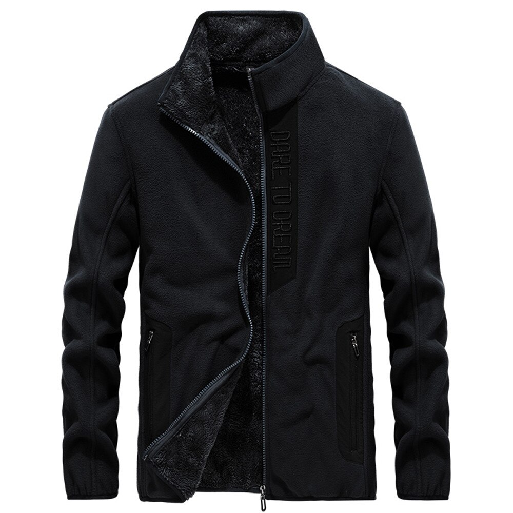 Wwkk Wandelen Jassen Outdoor Sport Kleding Lnner Fleece Mannen Waterdichte Fluwelen Winter Warm Camping Trekking Skiën Mannelijke Jas: Black / M