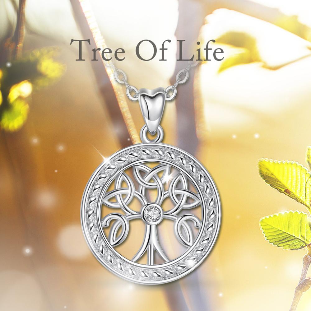 Eudora Genuine 925 Sterling Silver Tree of life Pendant Necklace with CZ Jewelry for Women Trendy Jewelry with box D110