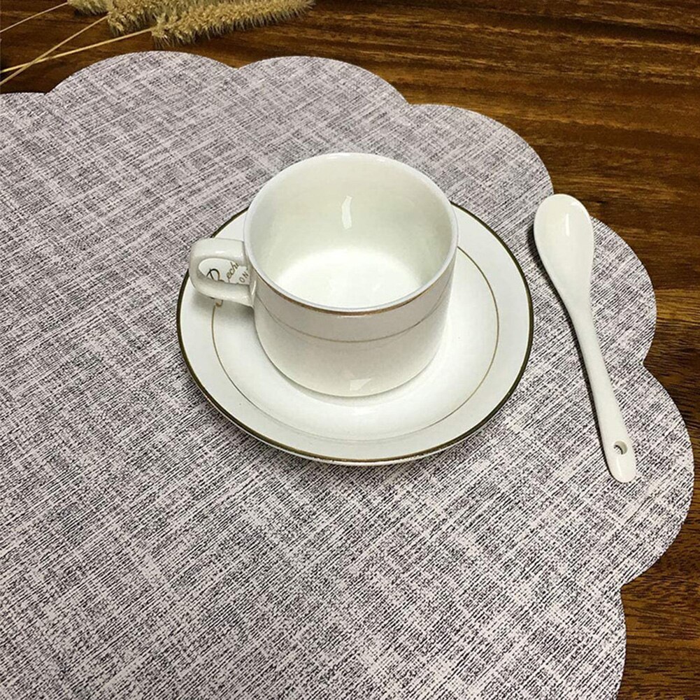 4 Stuks Warmte-isolatie Non Slip Moderne Pu Lederen Servies Waterdichte Placemats Eetkamer Ronde Wasbare Thuis Placemats