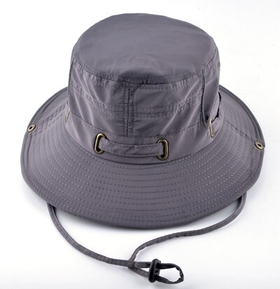 Tqmsmy justerbare hatte til damer strandhuer hurtigtørrende mænd spand hat unisex sommer panama bone piger anti-uv fiskeri cap: Grå