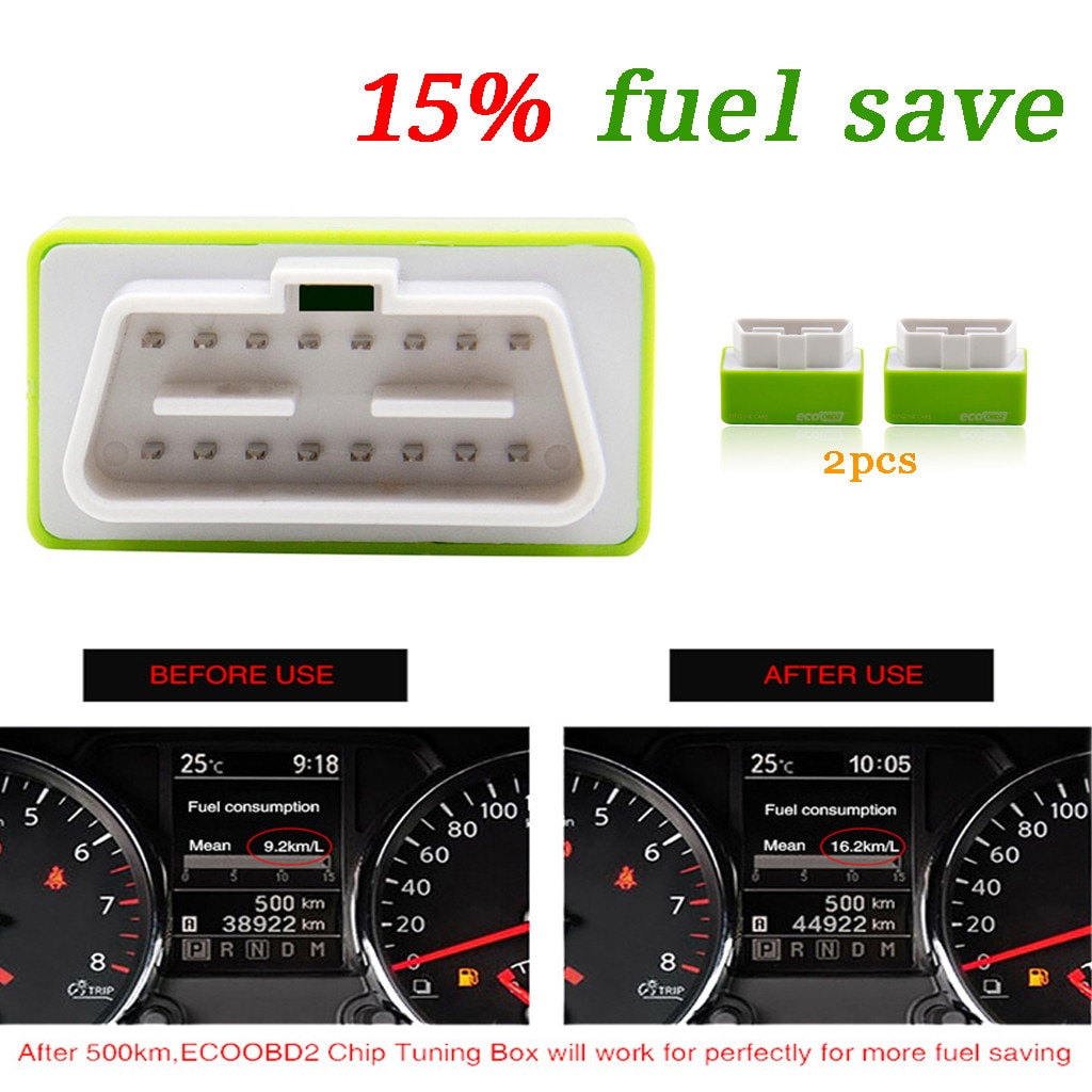 2PCS Plug and Drive EcoOBD2 Fuel Saving Device Best Tool Save 15% Fuel car fuel saver 100% brand машина на бензине