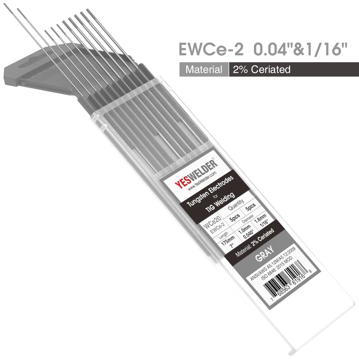 YESWELDER 175mm Tungsten Electrode Head Tungsten Needle/Wire for the TIG WSME Welding Machine: WC20-1.0-1.6