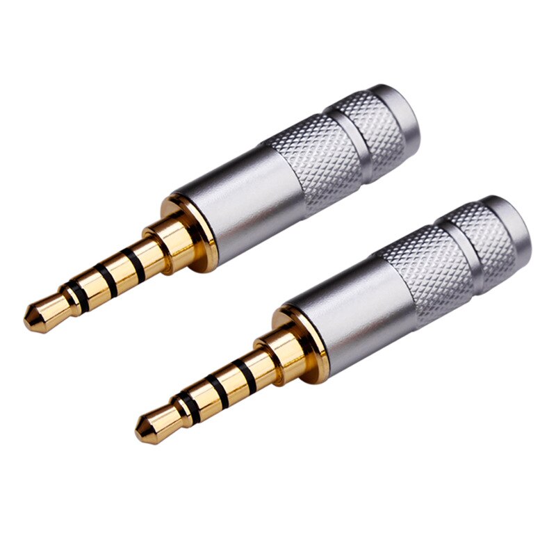 2 pcs 3.5mm Gold Plated Earphone Connector TRS 3 Poles TRRS 4 Poles Headphone Jack Male Plug for Repair Replacement DIY: 2pcs 4 poles
