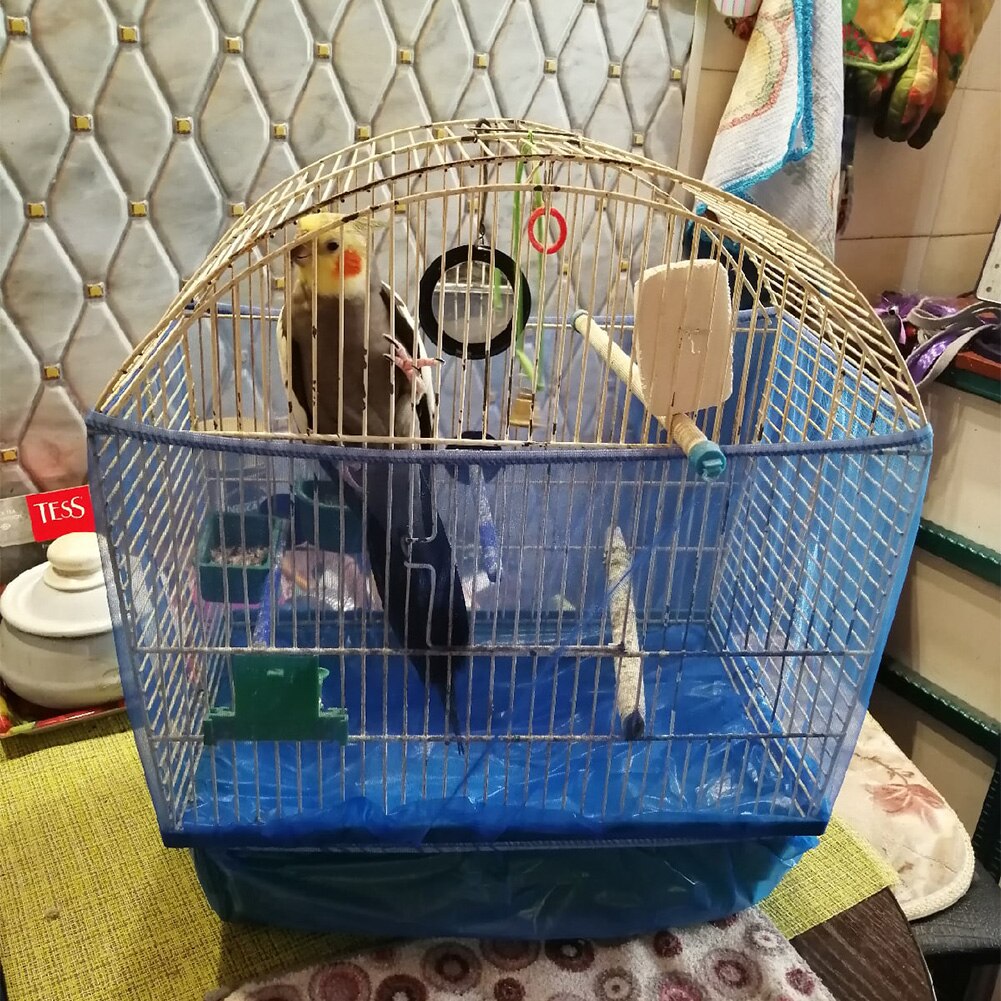 Nylon Mesh Bird Parrot Cage Cover Net Easy Cleaning Seed Catcher Accessory Airy Mesh Parrot Cage Net Bird Accessories