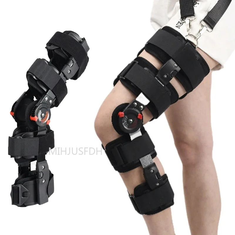 Neues Modell Orthopädischer Stützstabilisator nach der Operation Verstellbare Knieorthese mit Scharnier Kniegelenkfixierung Bahre
