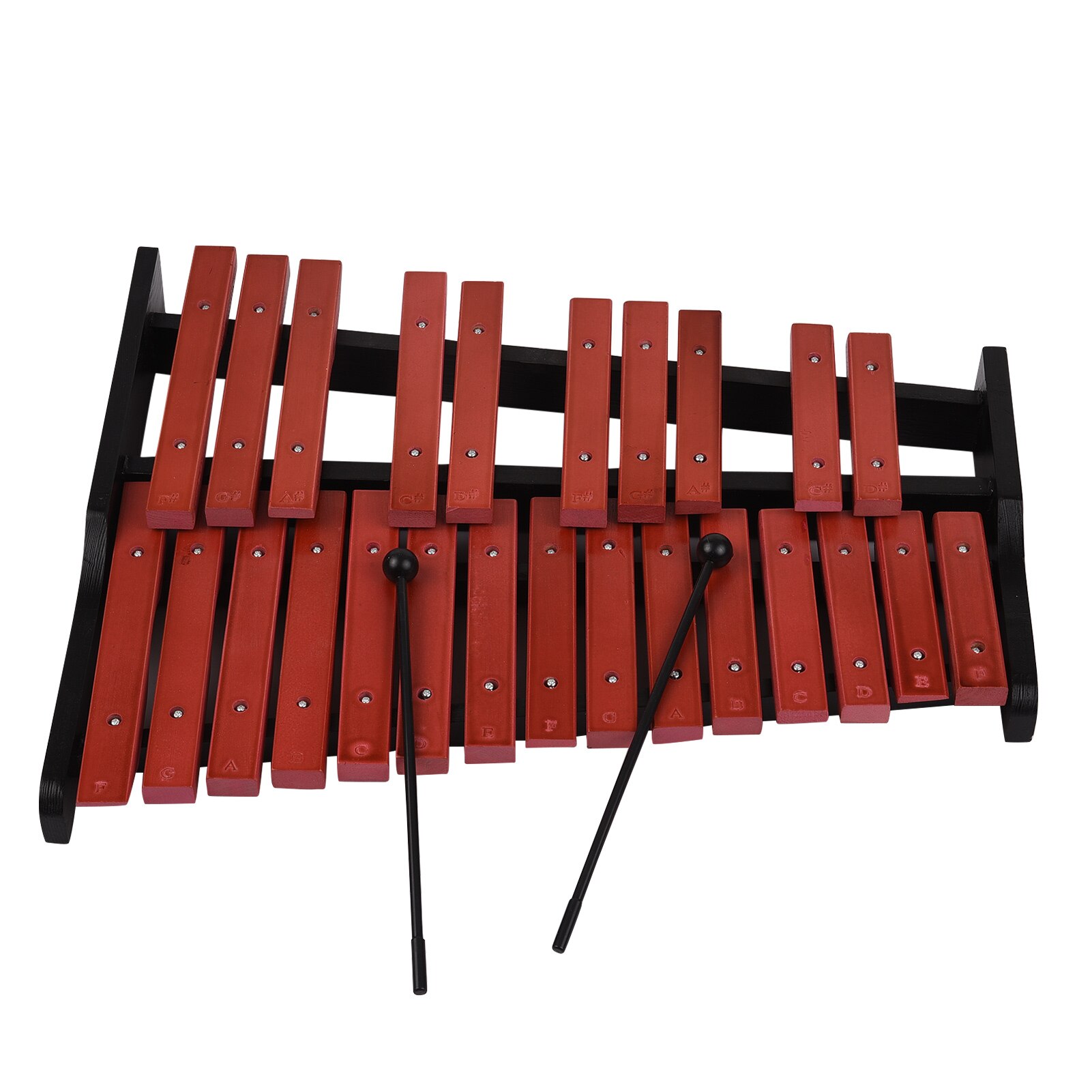 25 noter træ xylofon slagværkspædagogisk musikinstrument med 2 køller
