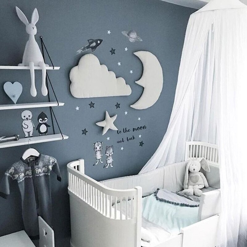 3 Stks/set Moon Star Muur Decor Ins Nordic Stijl Katoen Cloud Ornamenten Kinderkamer Decoraties Muurstickers Fotografie Props