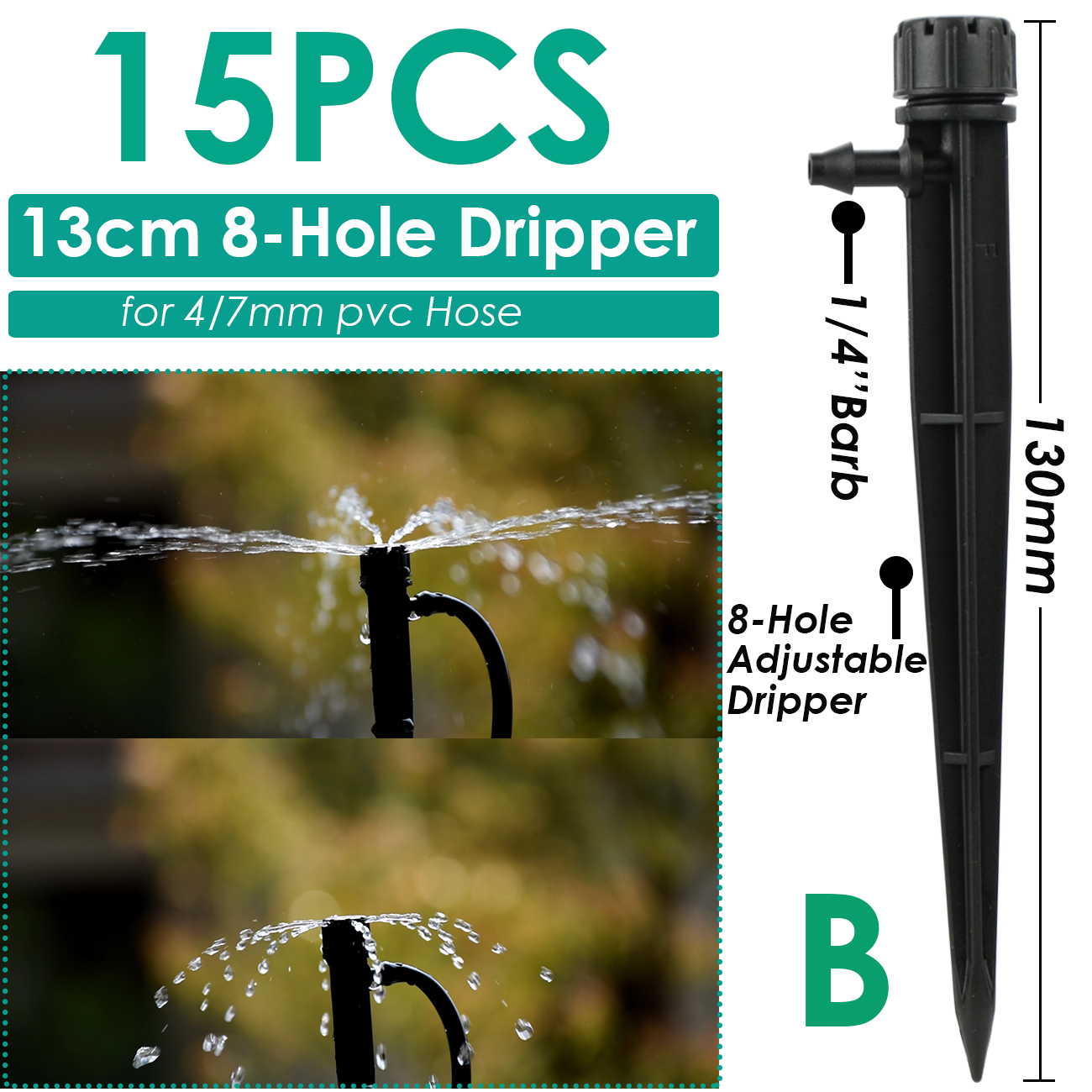 Kesla 15 Pcs Tuin Watering Druppelbuis Sprinkler Verneveling Nozzle Op Stake Druppelaar Invoegen Grond Fit 4/7 Mm slang Kas: Blauw