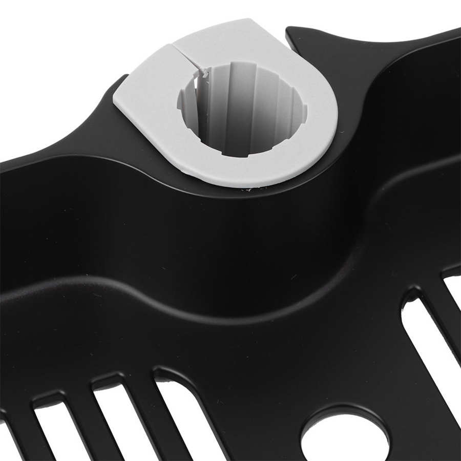 Mat sort brusestang bakke opbevaring hyldeholder abs badeværelse shower gel shampoo holder med brusehoved holder justerbar højde