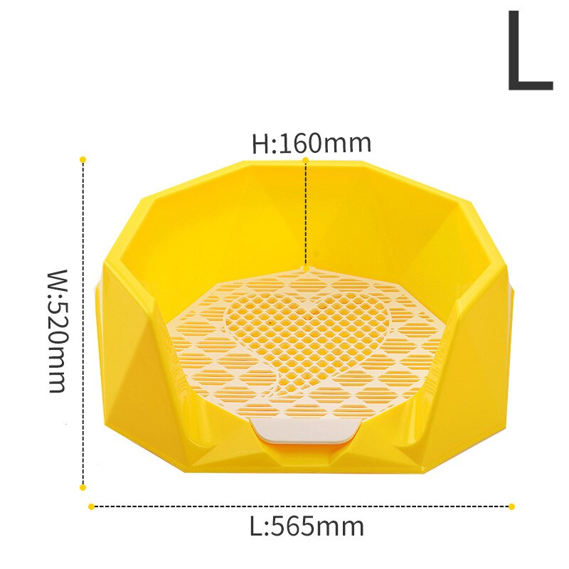 Arenero de plástico con geométrico para perros, Arenero de plástico colorido para entrenamiento de mascotas en interiores: Yellow