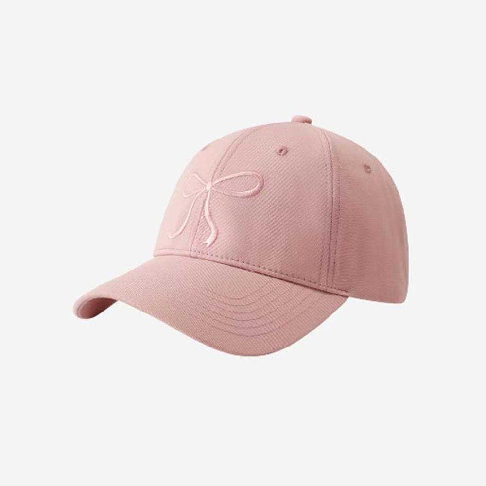 Utomhuskeps med mjuk bomull och solskydd, söt rosettbroderi, basebollkeps för kvinnor, enfärgad koreansk tjejkeps: Rosa