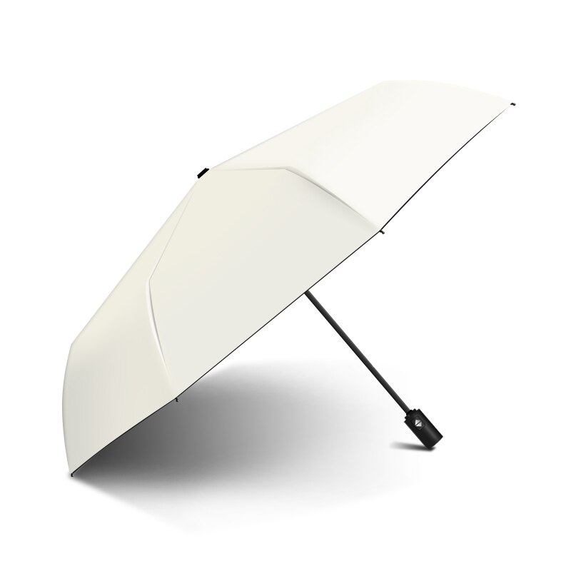 Sombrilla de 3 Paraguas plegable bonita y automática, sombrilla súper ligera, sombrilla pequeña, sombrilla de protección para la playa, Paraguas UV para la lluvia para mujeres: Creamy White