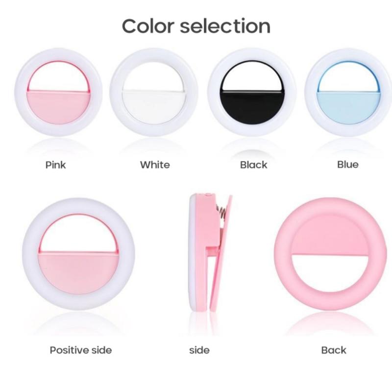 RGB Selfie Ring Light LED Mobile Phone Selfie Light Clip-on Lamp Ring Clip Photography Video Lighting For All Cell Phones TSLM1