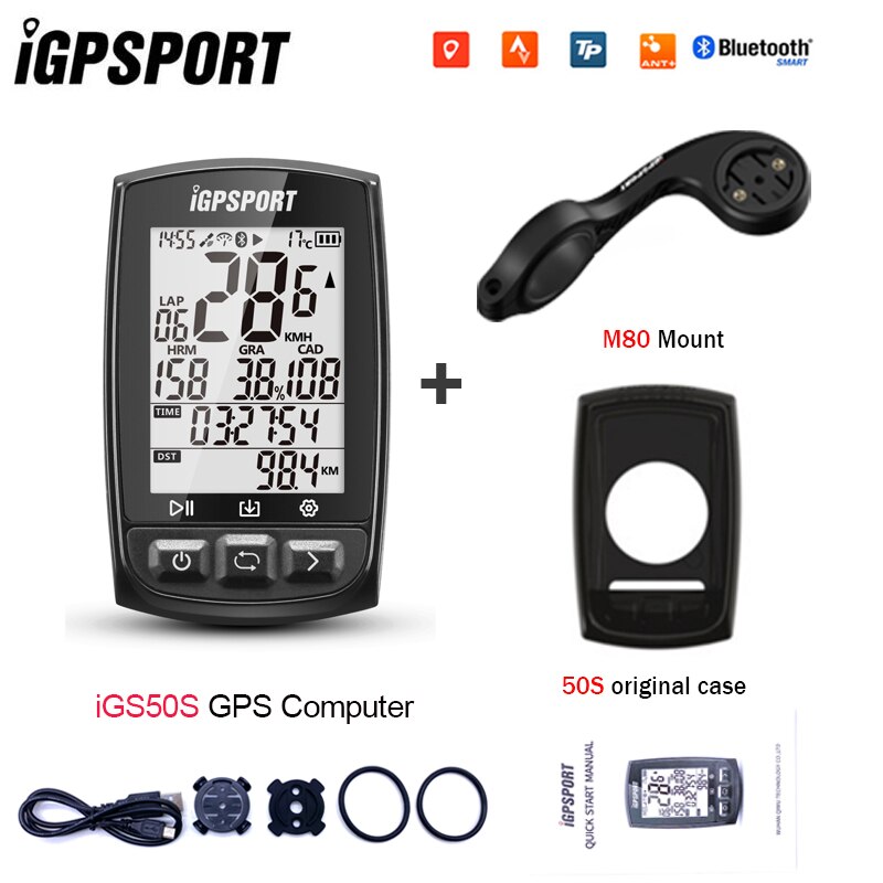 IGPSPORT IGS50S Bike Computer Stopwatch IPX7 Waterproof ANT Bluetooth 4.0 GPS Bike Digital Support: IGS50S Group 2