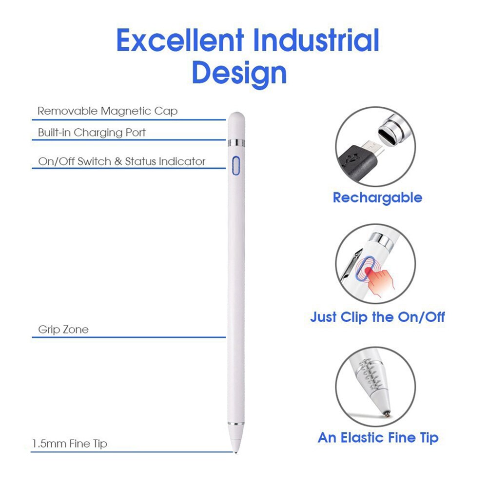 Capacitive Stylus Pen Active Screen Touch Pens Mobile Phone Tablet Drawing Writing Smart Devices Pencil