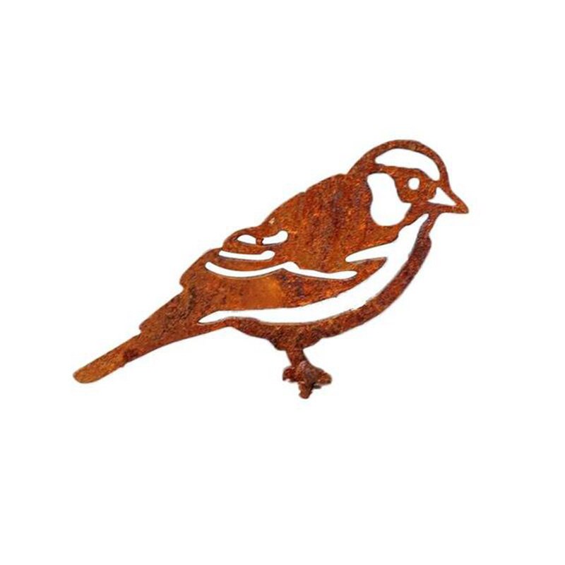 ! Rusty Metal Bird Silhouettes Garden Fence Decor Sparrow Robin Garden Birds Outdoors Garden Decoration Ornament Statue: MULTI