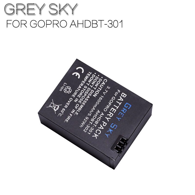 1600mAh AHDBT-301 Battery for Go Pro Hero 3 3+ gopro3 gopro 3 Hero3 Battery Black Edition White Silver Edition HD camera