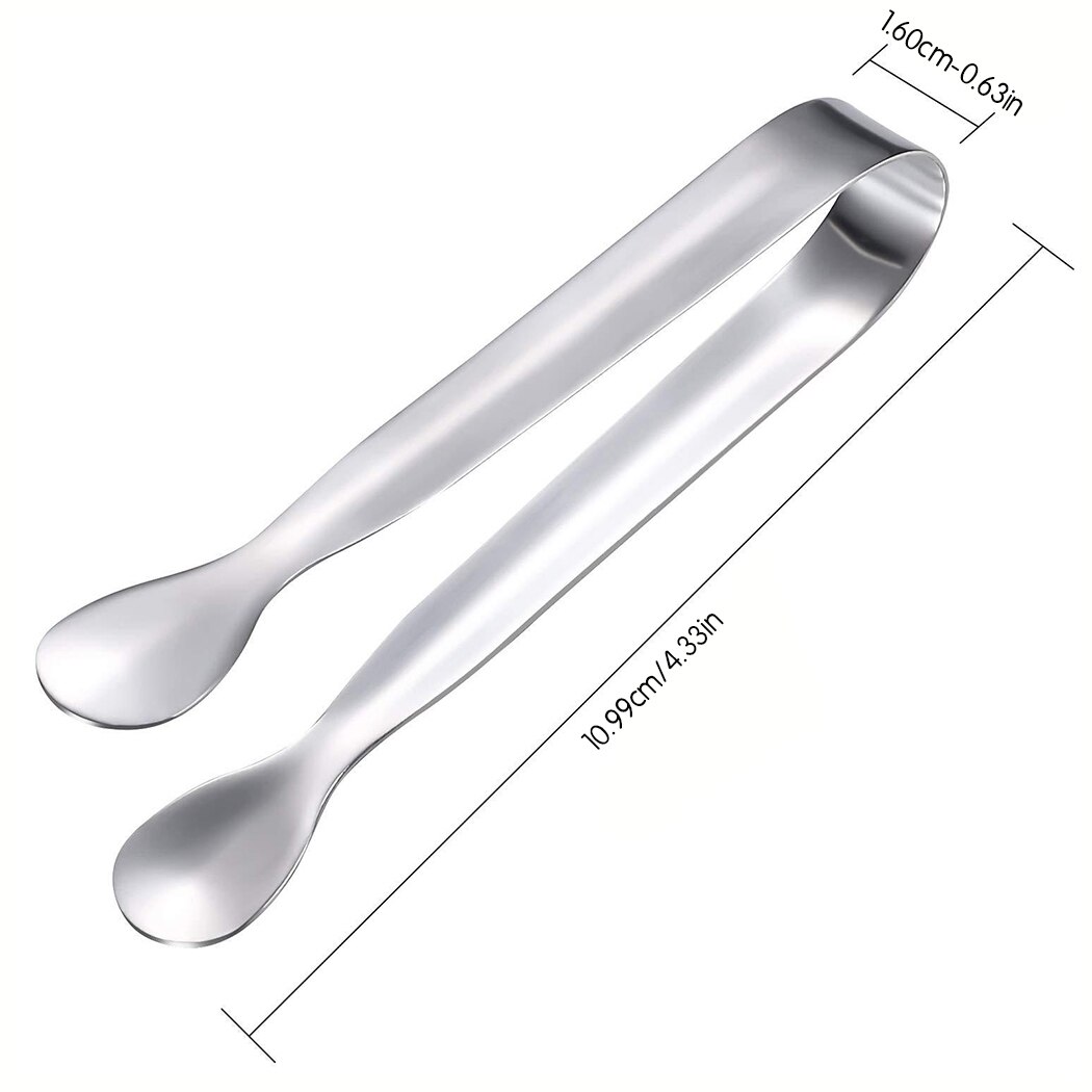 Stainless Steel Ice Tongs Portable Universal Sugar Tongs Food Tong Bread Food BBQ Clip Ice Cube Clamp Bar Kitchen Accessories