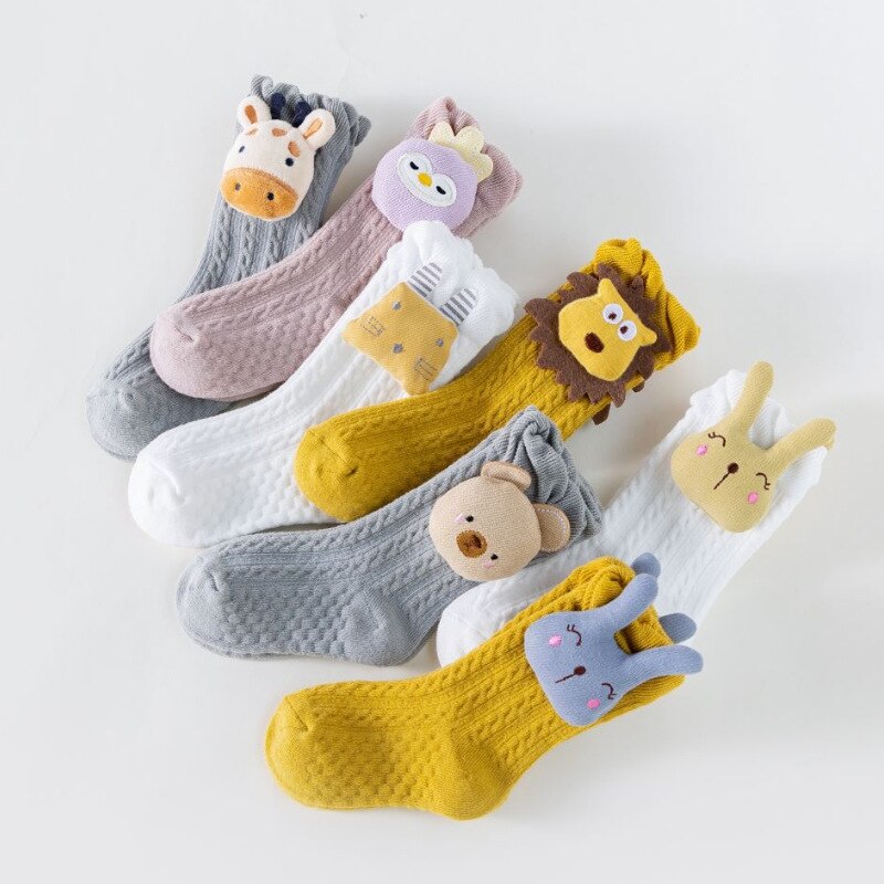 Kindje Anti Slip Vloer Schattige Dieren Katoenen Sokken Herfst Winter Pasgeboren Warme Dikke Zachte Baby Meisje Jongen Indoor Non Skid knie Sok
