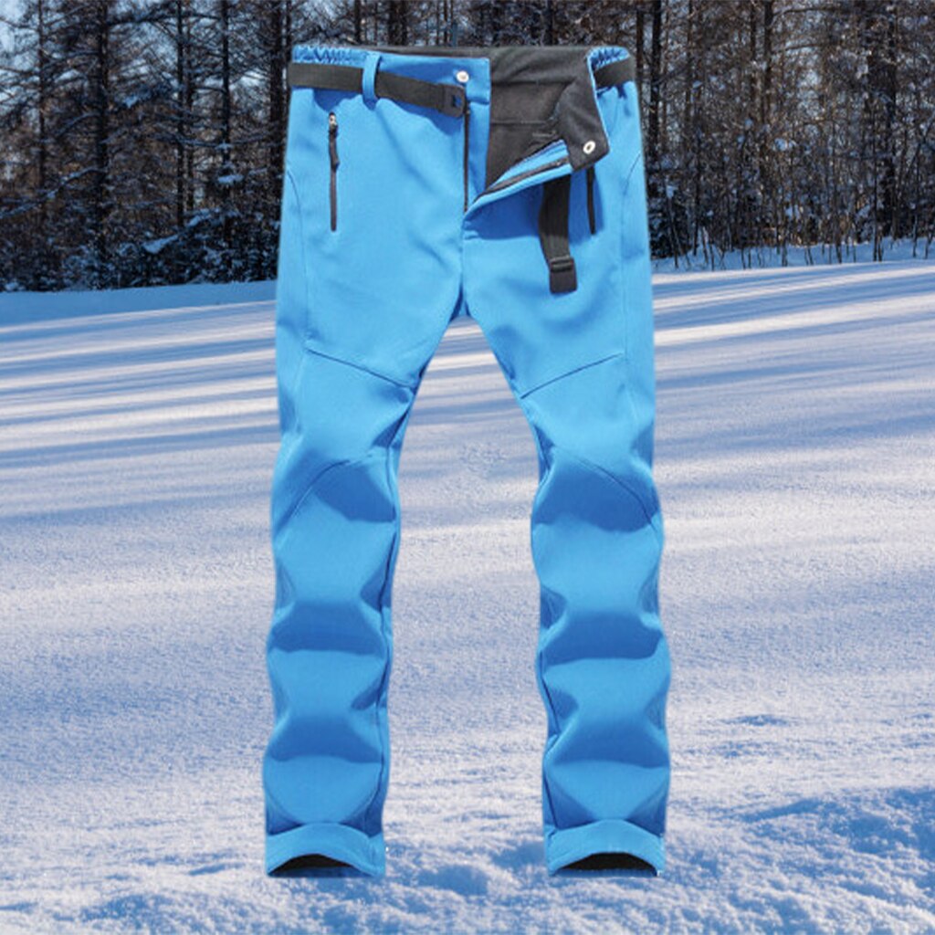 Womens Ski Broek Geïsoleerde Sneeuw Broek Dikke Warme Fleece Gevoerde Broek Soft Shell Voor Ski Vissen Wandelen Reizen Vrouwen: Sky blue