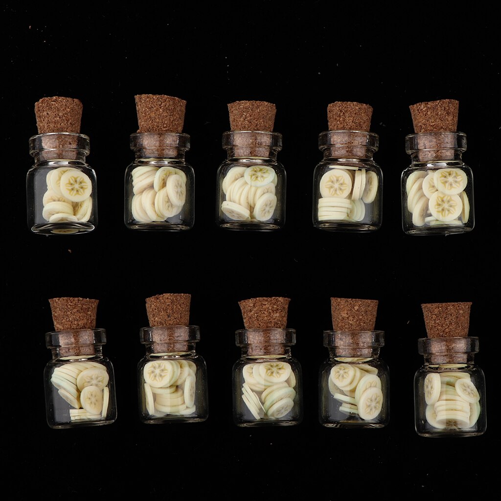 10 Pieces Miniatuur Potten Model Voor 1/12 Dollhouse Decoratie-Banana Chips