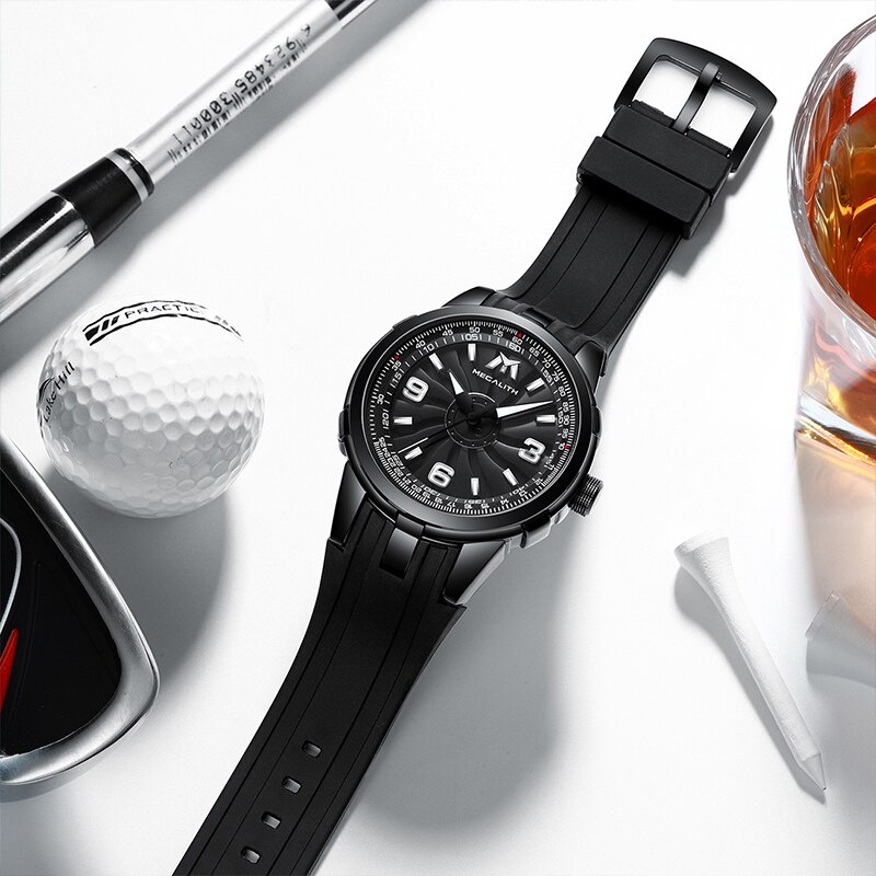 MEGALITH, relojes deportivos militares para hombres, relojes de cuarzo impermeables, relojes creativos para hombre con Dial de rotación de turbina, reloj Relogio Masculino