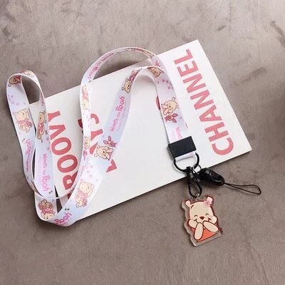 Cute lanyard for keys USB ID Pass Card Name Badge Holder Gym DIY Hang Rope Lariat Phone neck Strap Keycord Neckband Bag Pendant: Yellow Bear