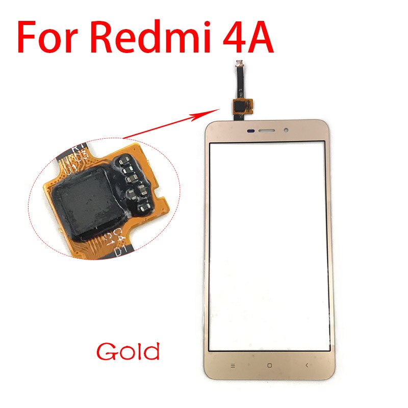 Reemplazo del Panel de cristal del digitalizador del Sensor de la pantalla táctil para Xiaomi Redmi 4A 4X 5A 6A 7A: For Redmi 4A gold