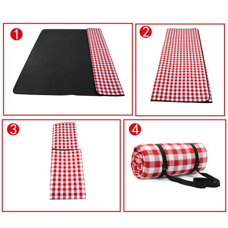 Camping Beach Plaid Picnic Mat Outdoor Folding Moistureproof Waterproof Blanket Thicken Pad Breathable Soft Blanket Tourist Pad