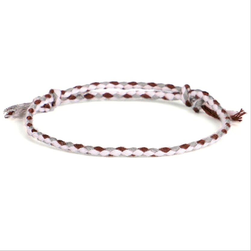 Pulsera de cuerda multicolor trenzada hecha a mano para hombre y mujer, brazalete ajustable étnico, joyería, de pareja: 17