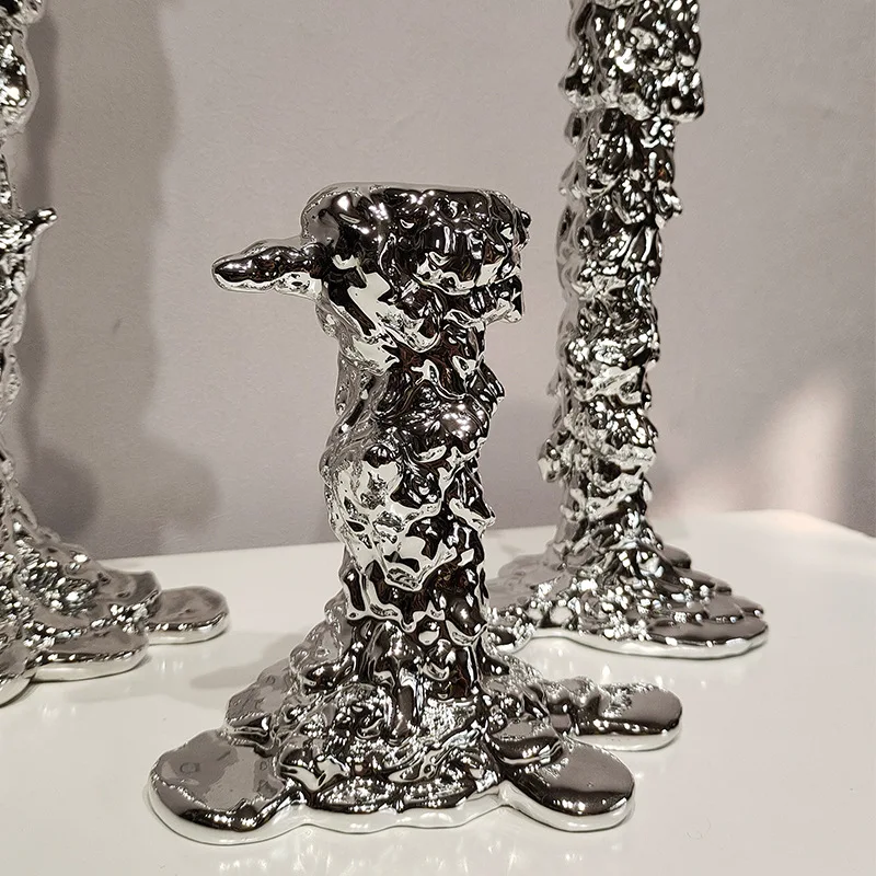 Bougeoir doré en résine plaquée, centre de Table de mariage, décoration de l'ameublement de la maison