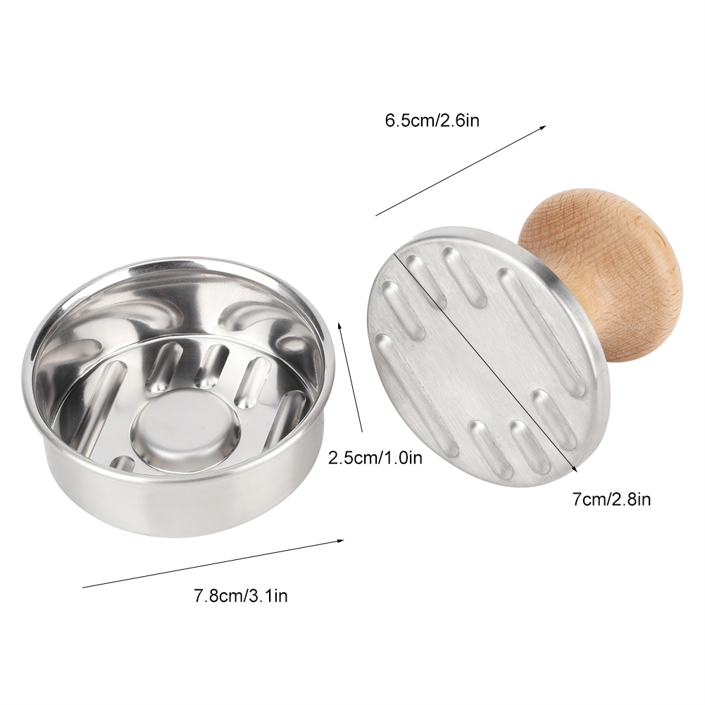 Forma de cozinha de aço inoxidável, redonda, para hambúrguer, prensa para carne, grelhar, prensa para fazer hambúrguer, 1 peça