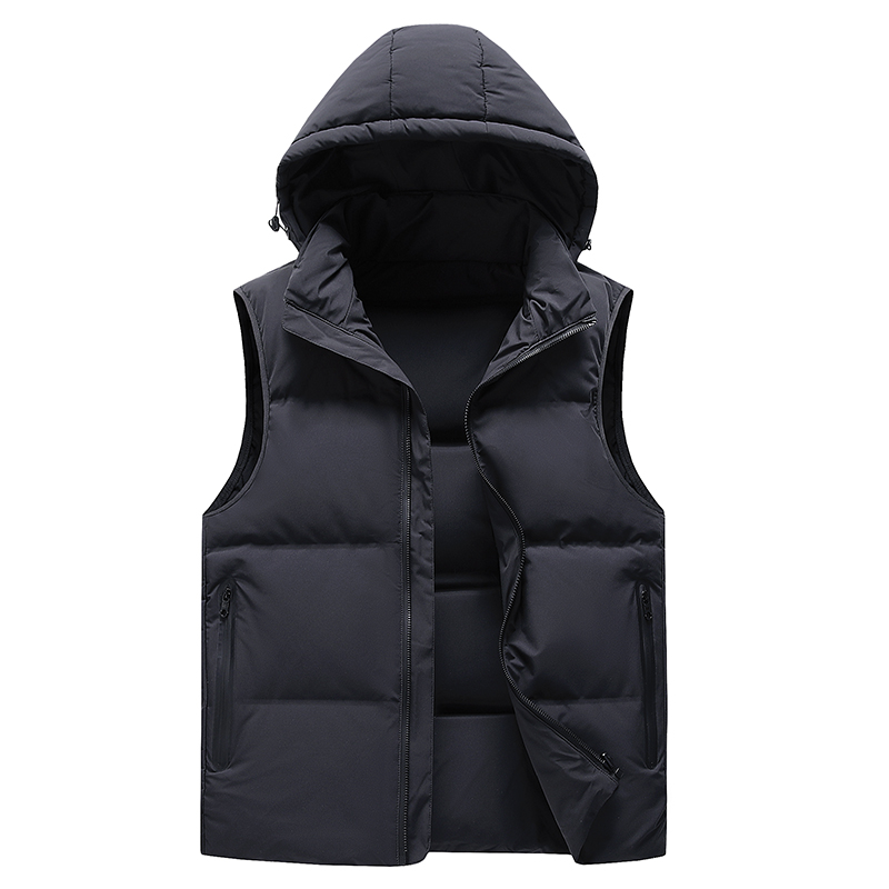 Gilet d'automne et d'hiver à capuche pour jeune homme, beau, coréen, , Double face, pour étudiant: Gris foncé / XXXL(72.5-80)KG