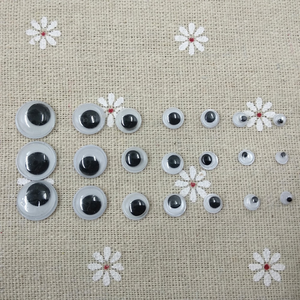 500pcs/lot Googly Eyes Stems Pompom Mixed Self-adhesive Eyes Glue On DIY For Toys Dolls Wiggly Eyeballs Scrapbooking Accessor