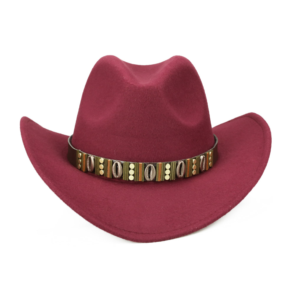 Yy metal bælte cowboy kasketter mænd efterår rytter hat kvinder vinter western cowgirl hatte sombrero cowboy disfraz  fd19054: Vin cowgirl hat