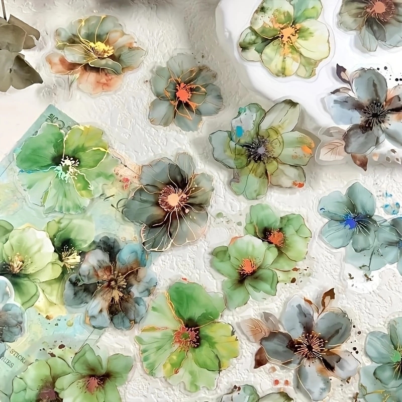 Un paquete de 20 hojas de flores Vintage, materiales de letras de flores preciosas, decoración artesanal, Base de Collage, pegatinas para álbum de recortes de mascotas